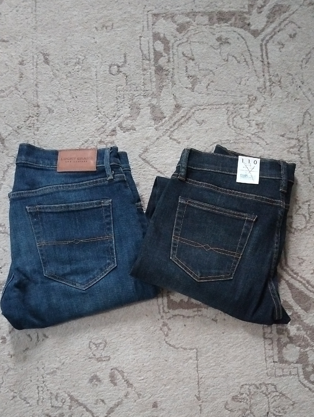 Lot Of 2 Lucky Brand Blue & Dark Indigo Slim Straight Denim Jeans 30/32
